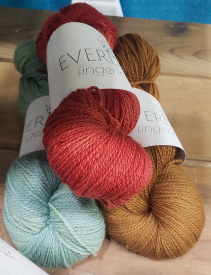 Everlea Fingering TRIO - Rust & Patina colourway combo